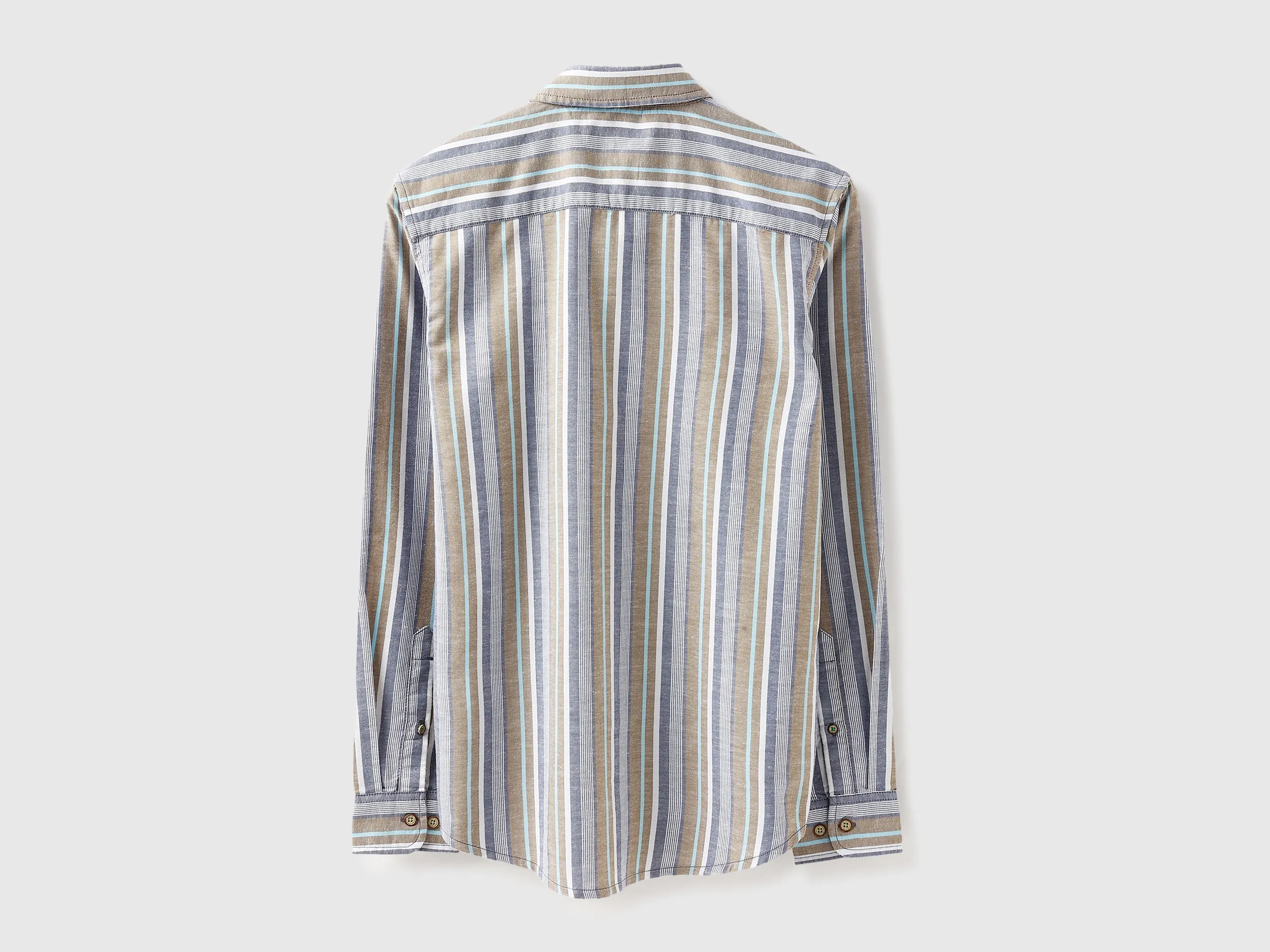 Regular Fit Spread Collar Vertical Stripes Shirt