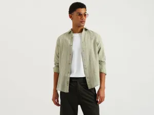 Regular Fit Spread Collar Vertical Stripes Shirt
