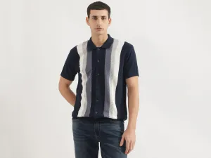 Relaxed Fit Spread Collar Striped Shirt