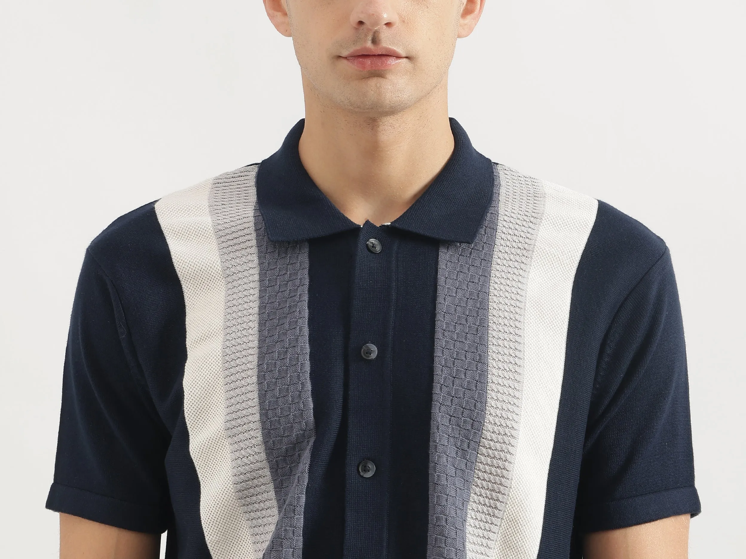 Relaxed Fit Spread Collar Striped Shirt