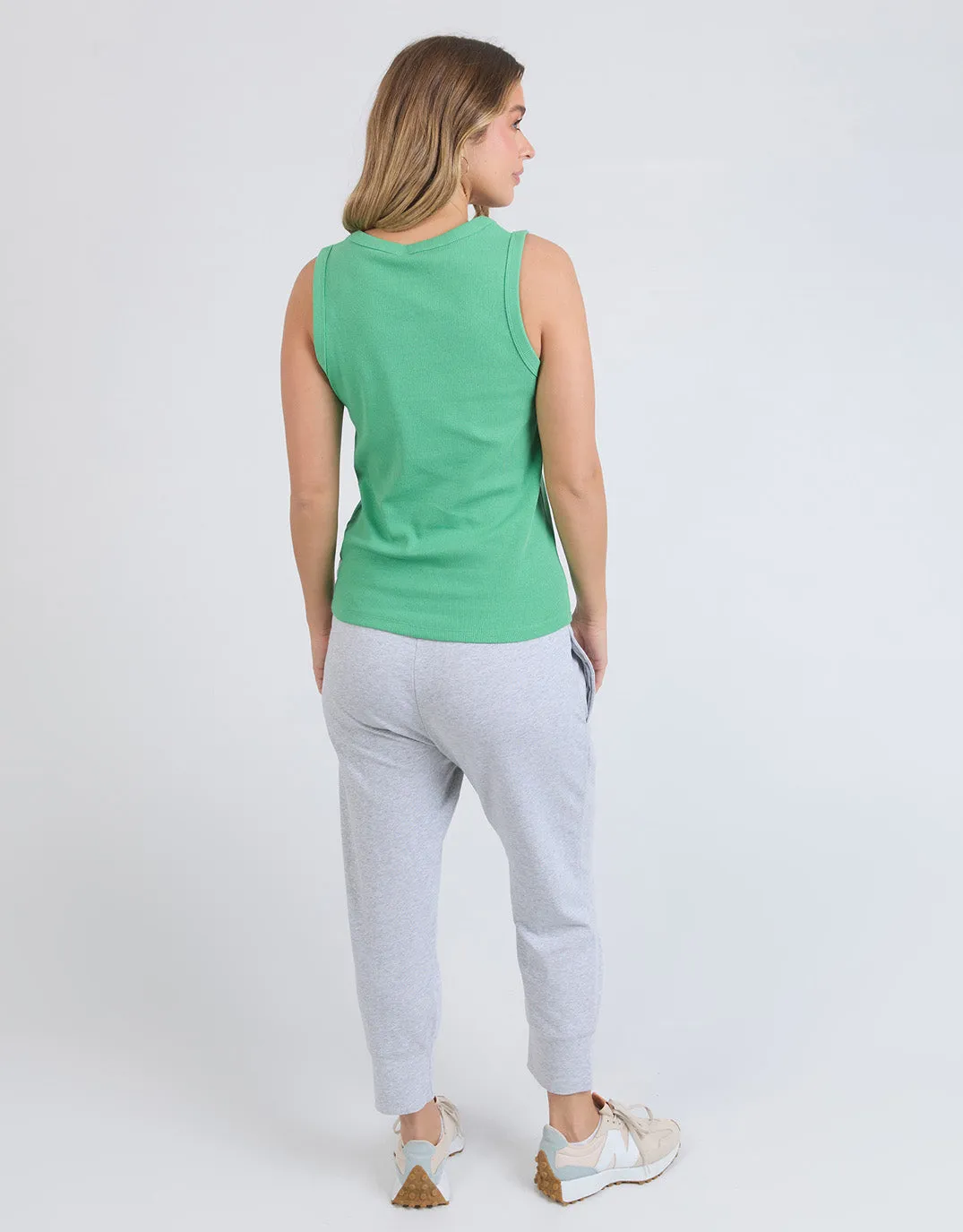 Rib Crew Tank - Greenbriar