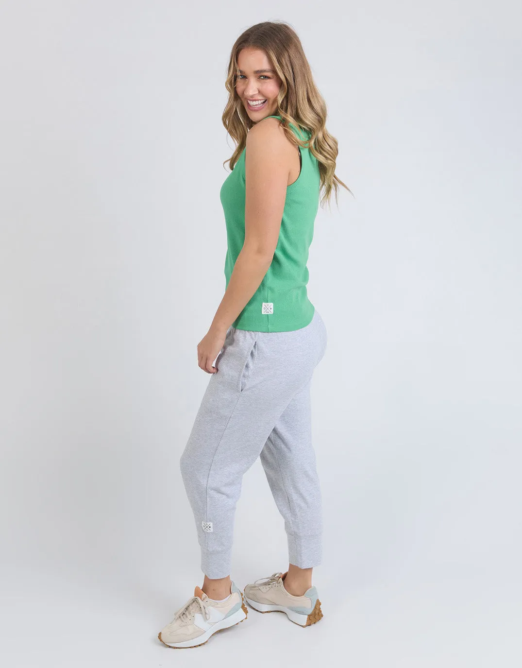 Rib Crew Tank - Greenbriar