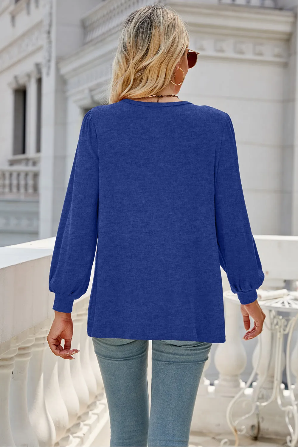 Round Neck Long Sleeve Top (6 Colors)