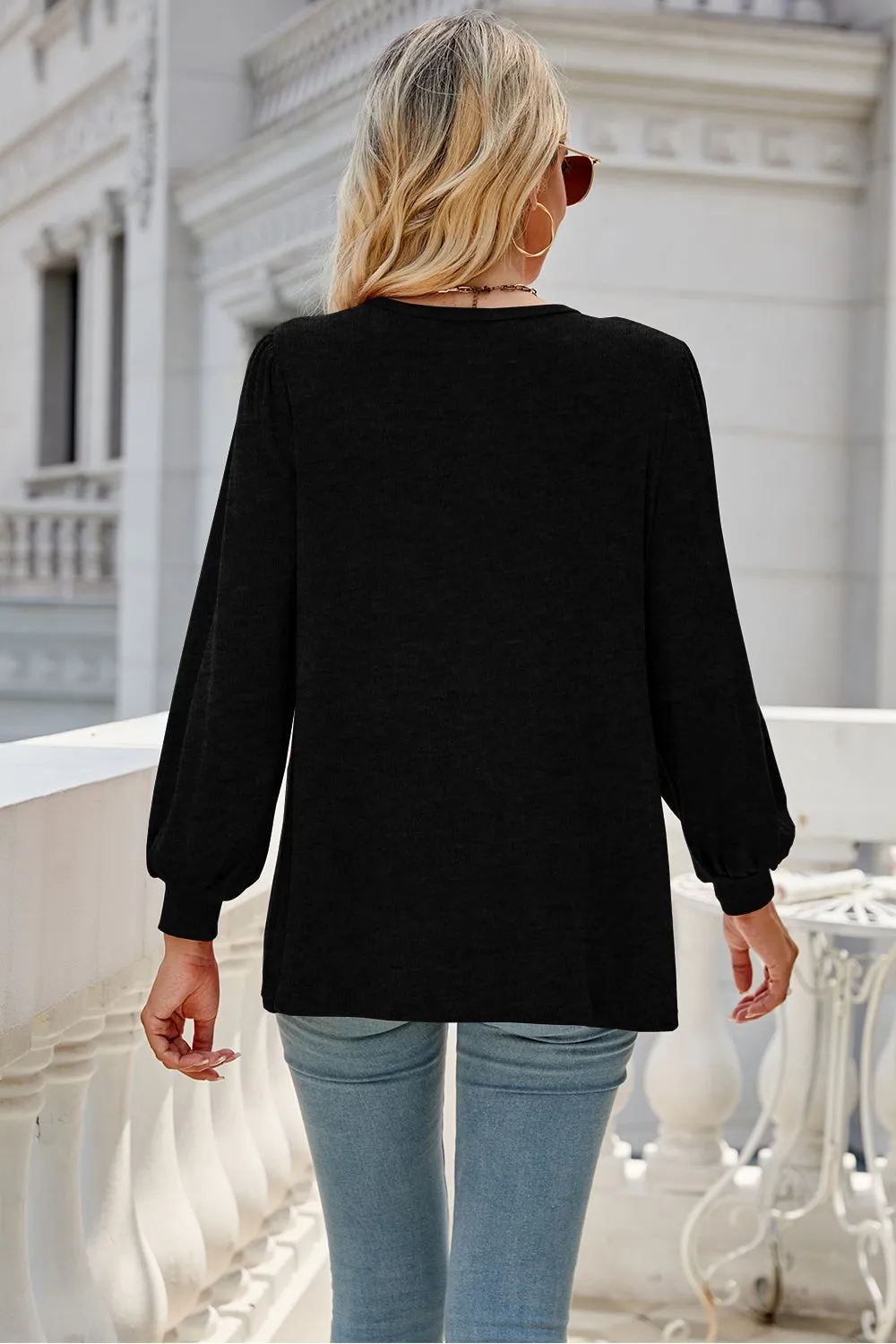 Round Neck Long Sleeve Top (6 Colors)