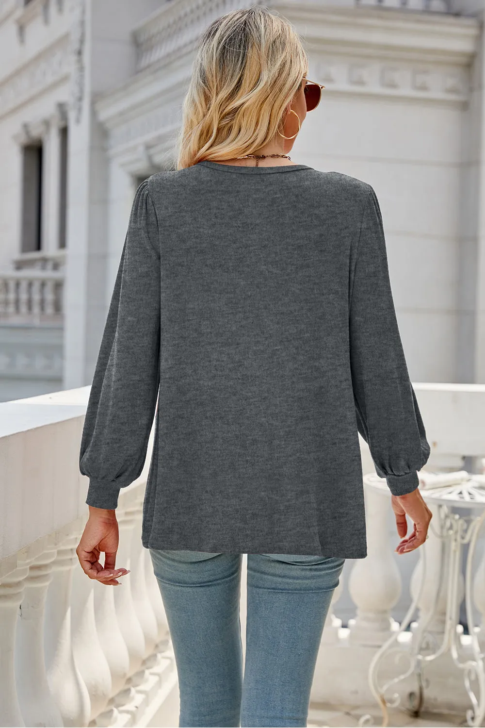 Round Neck Long Sleeve Top (6 Colors)