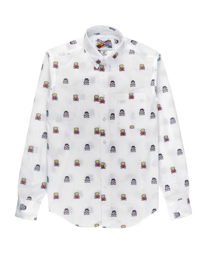 Ryu   Ken Jacquard Shirt White