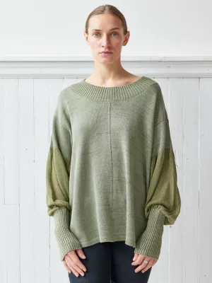 sage knit peasant knit top