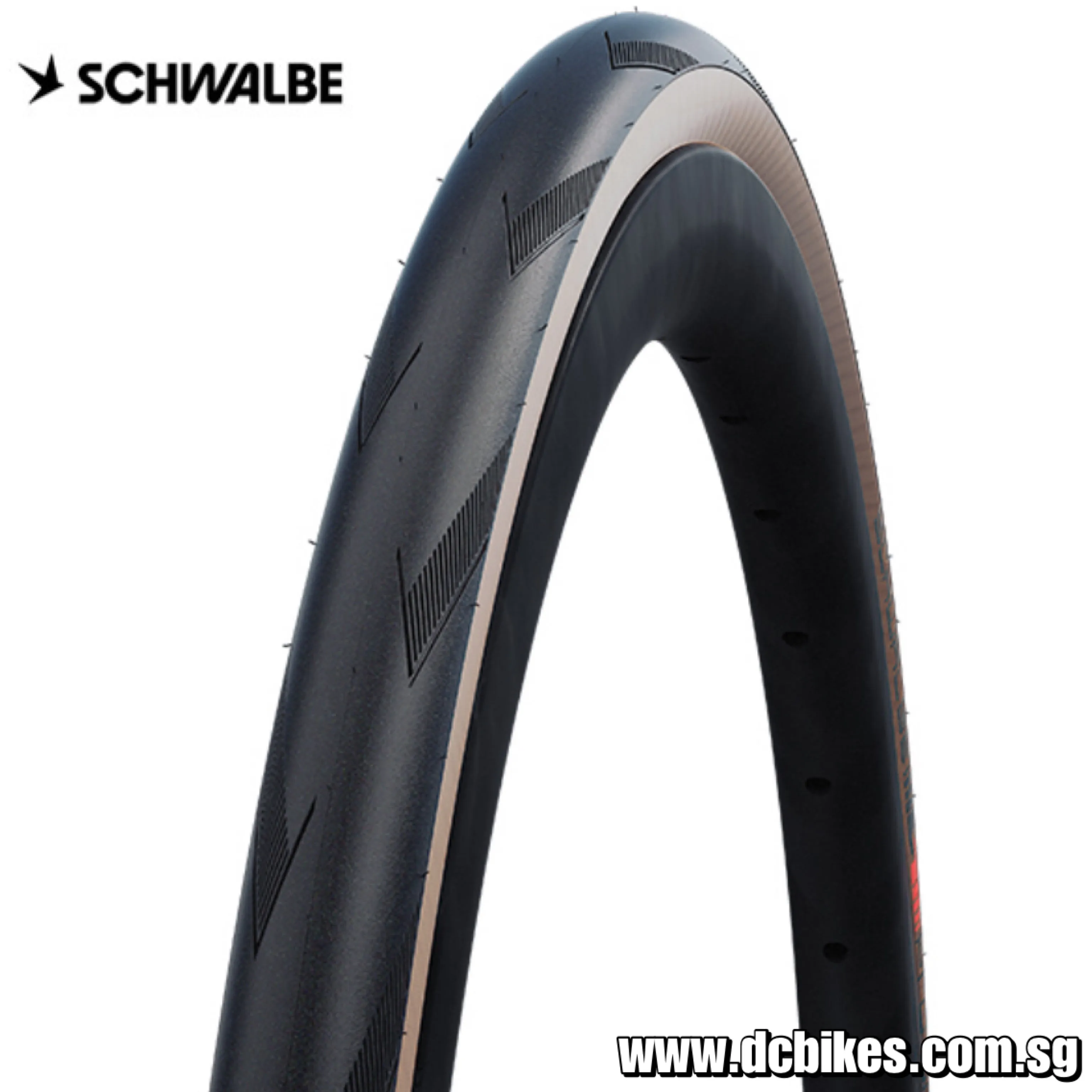 Schwalbe 25c | 28c | 30c X 700 Pro One Tube Type Evolution | Super Race | V-Guard | 25 28 30-622 | Transparent Brown Sidewall Folding Tire (1 Tyre)