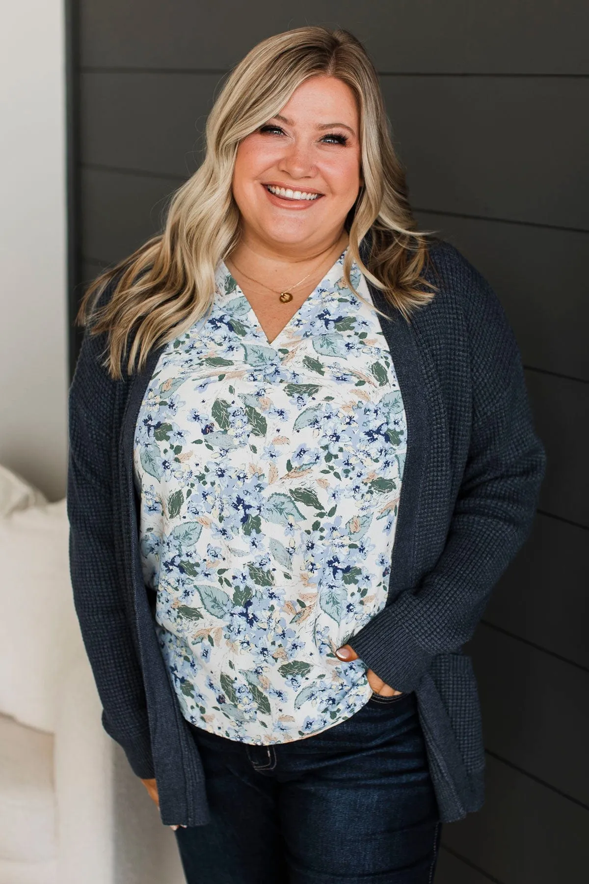 Seeking Your Love Knit Cardigan- Navy