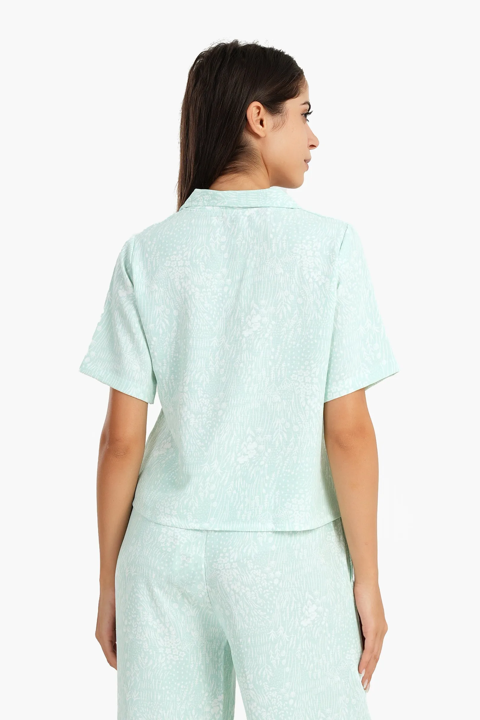 Self Pattern Pyjama Shirt Top