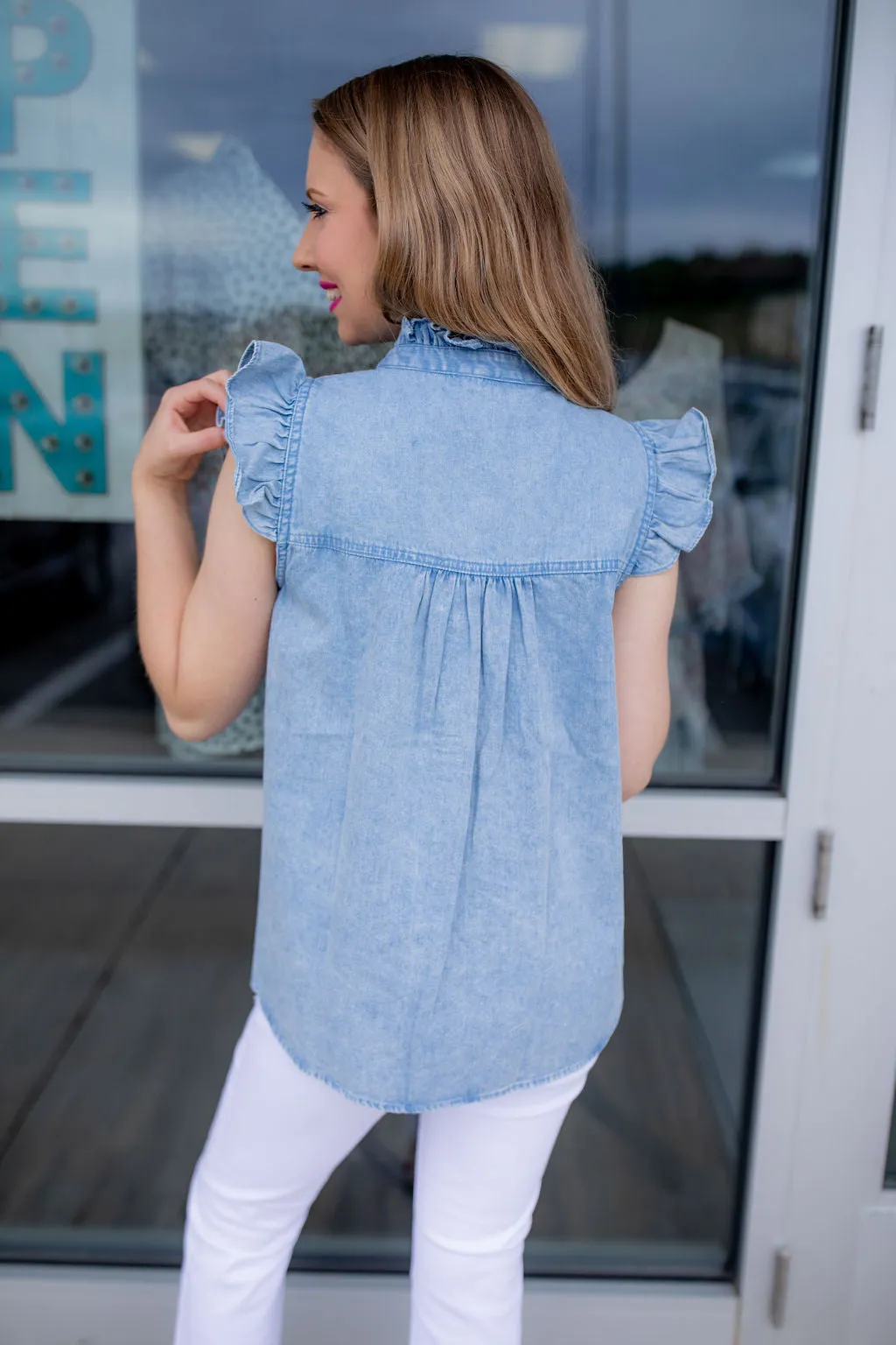 Set the City on Fire Denim Top
