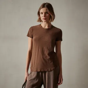 Sheer Slub Crew Neck Tee - Fox
