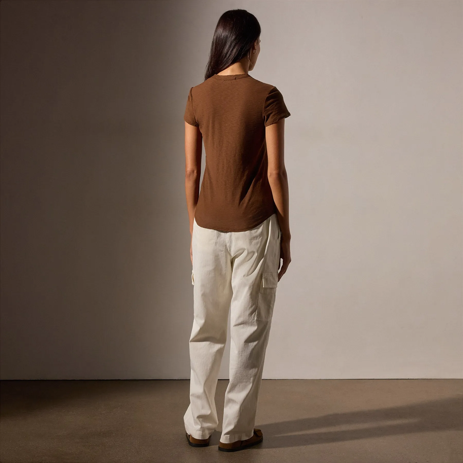 Sheer Slub Crew Neck Tee - Light Roast