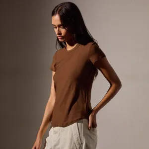 Sheer Slub Crew Neck Tee - Light Roast