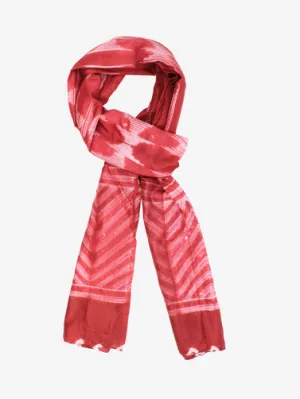 Shibori Silk handmade Crimson scarf