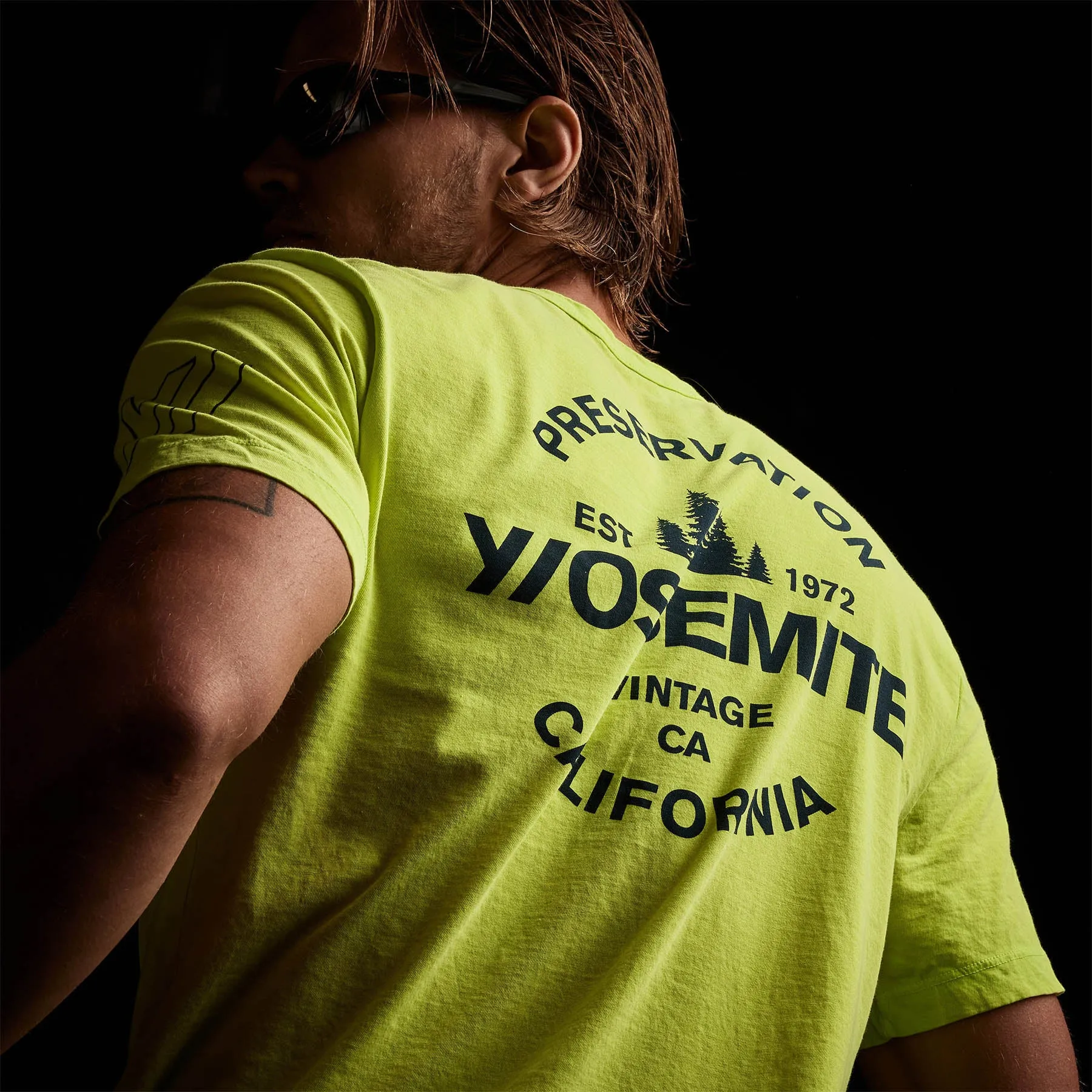 Short Sleeve Crew Neck - Bright Neon/Navy