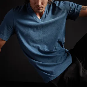 Short Sleeve V Neck - Lake Pigment