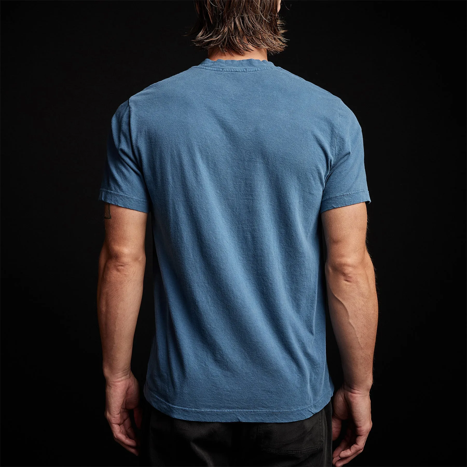 Short Sleeve V Neck - Lake Pigment