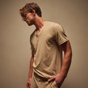 Short Sleeve V Neck - Sand Dune Pigment