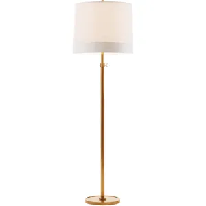 SIMPLE FLOOR LAMP SOFT BRASS WITH SILK SHADE