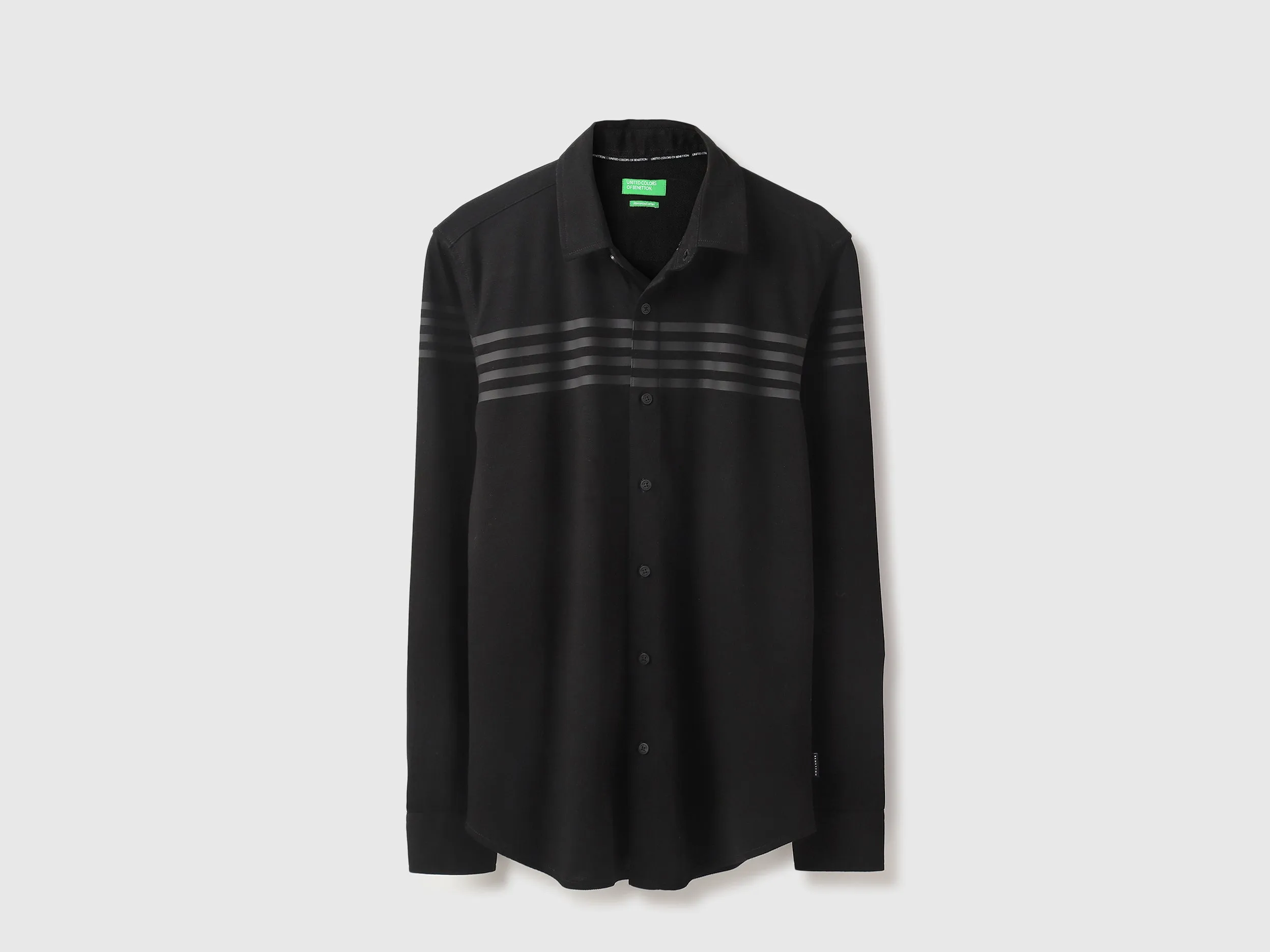 Slim Fit Spread Collar Striped Shirt