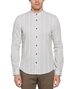 Slim Fit Total Stretch Striped Banded Collar Shirt