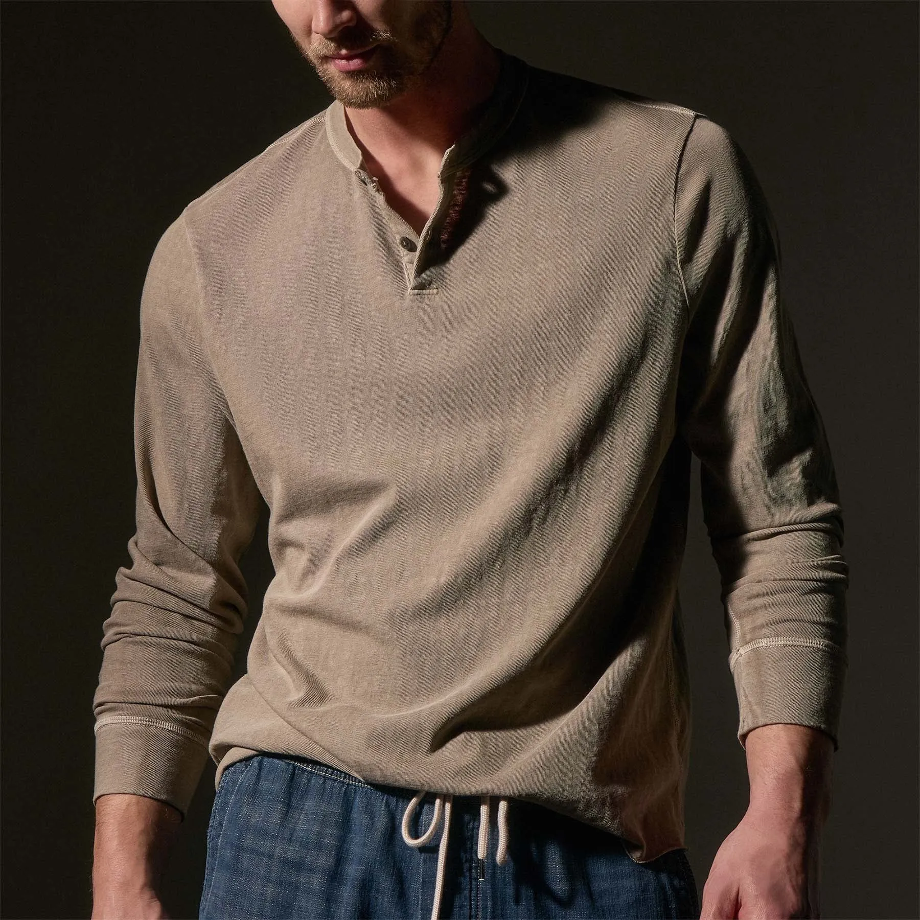 Slub Jersey Henley - Overcast Pigment