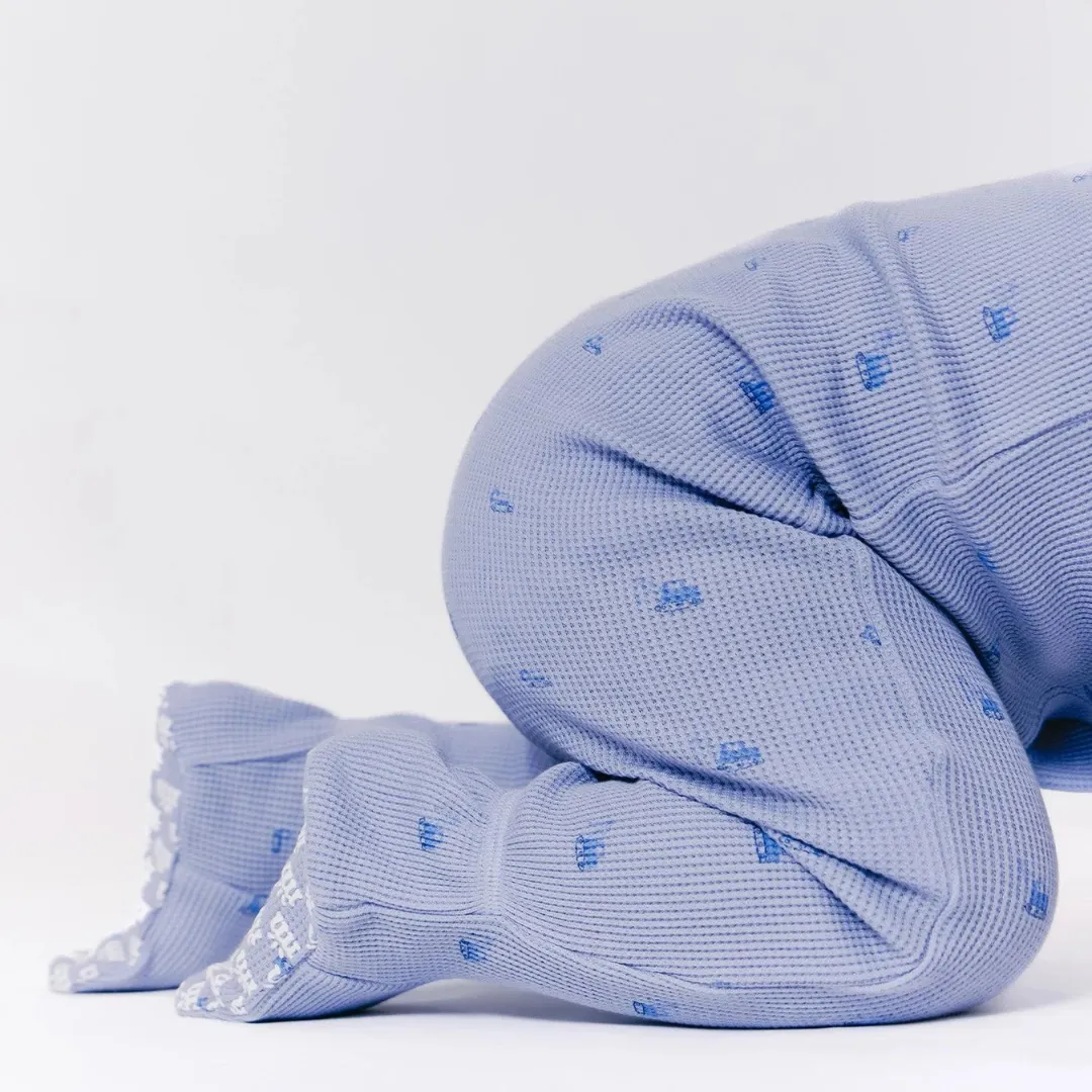 Soft Slate Waffle Footie