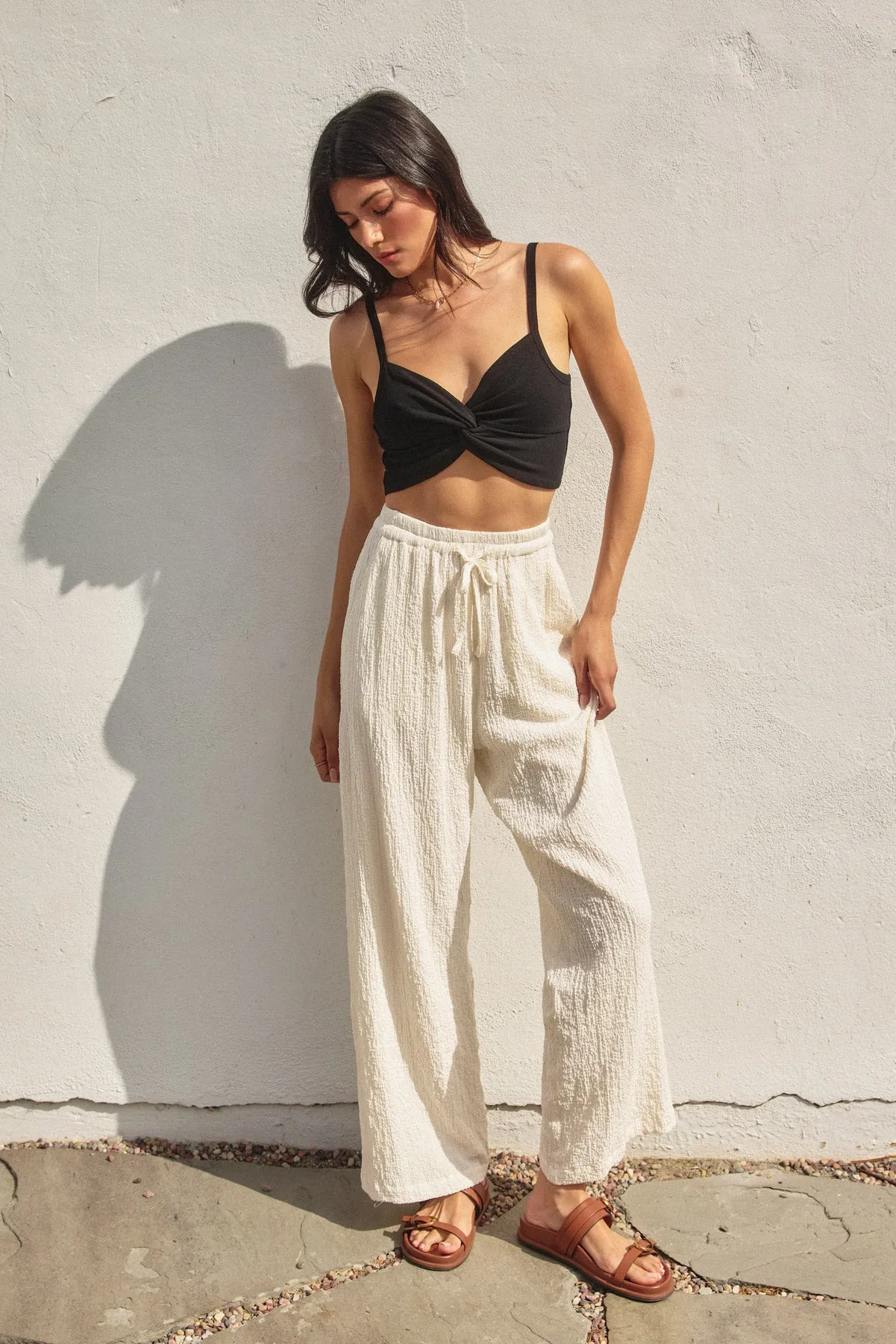 Sola Rib Twist And Shout Crop Top