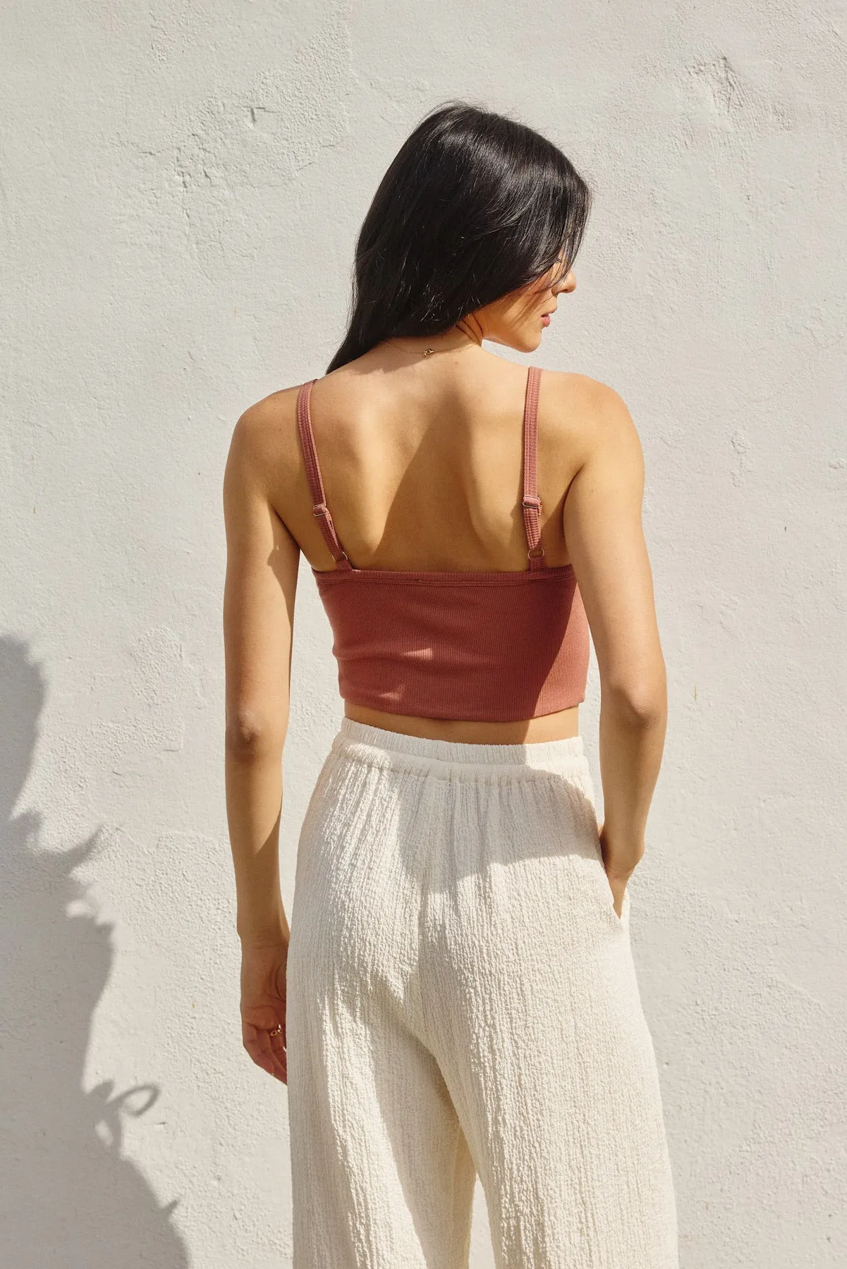 Sola Rib Twist And Shout Crop Top