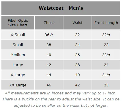 Sound Activated Fiber Optic Waistcoat - Bluetooth App Controlled