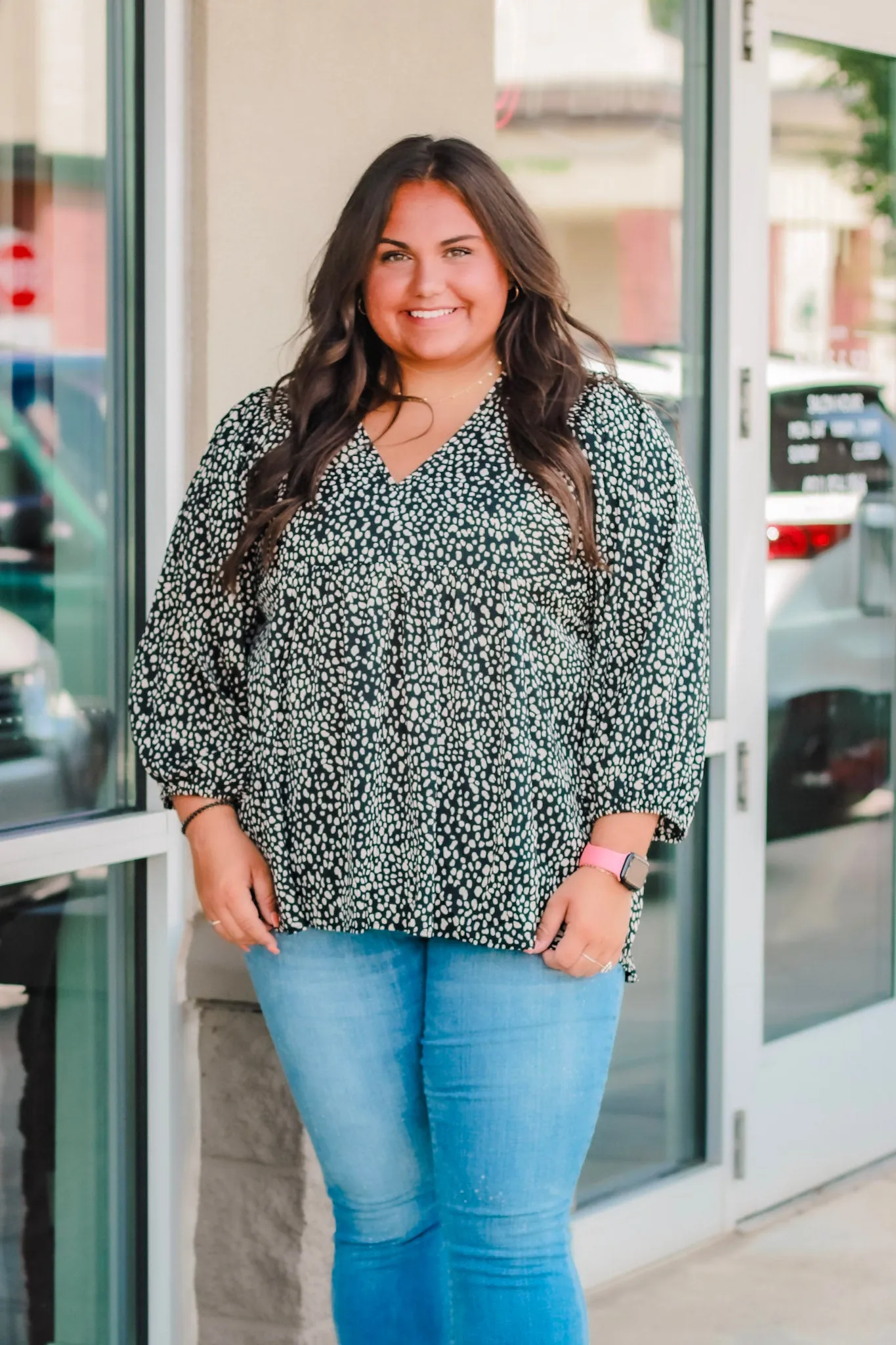 Spotted in Time Blouse in Black
