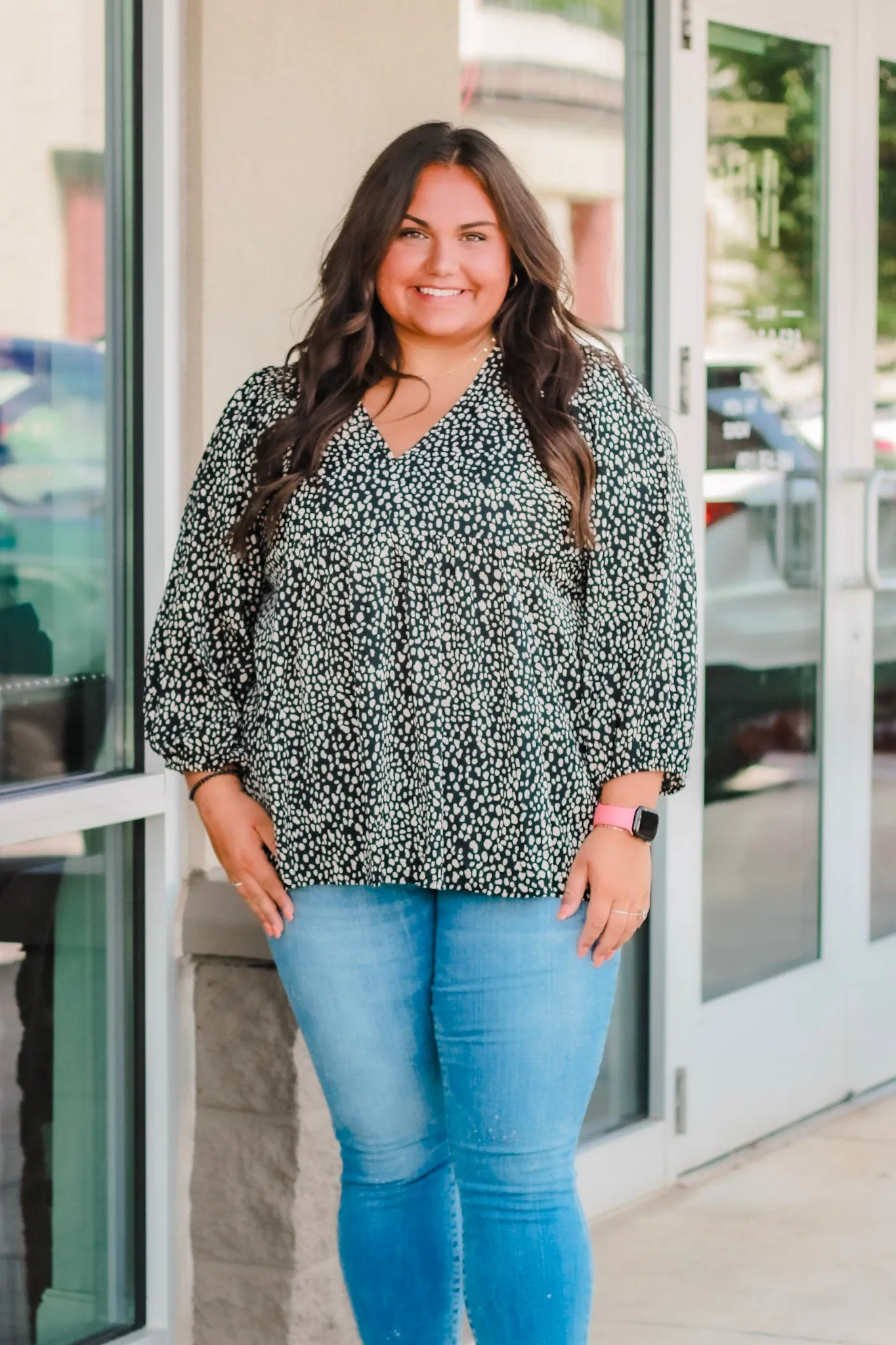 Spotted in Time Blouse in Black
