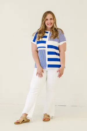 Spring Fresh Stripes Top in Blue