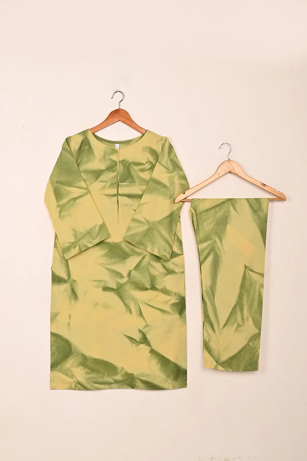 STP-206P-Yellow - 2Pc Ready to Wear Spray Contoured Co-Ord Set