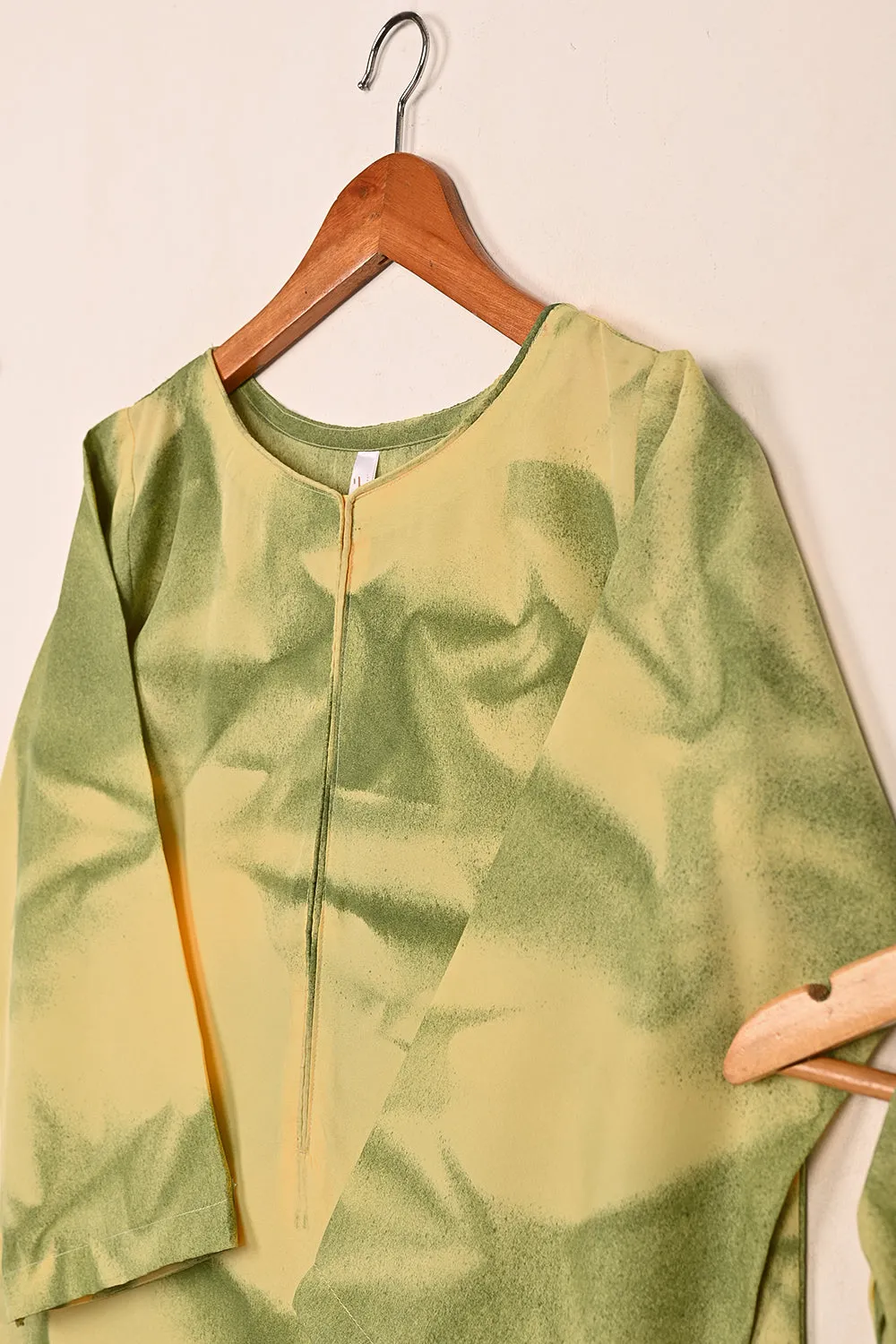 STP-206P-Yellow - 2Pc Ready to Wear Spray Contoured Co-Ord Set