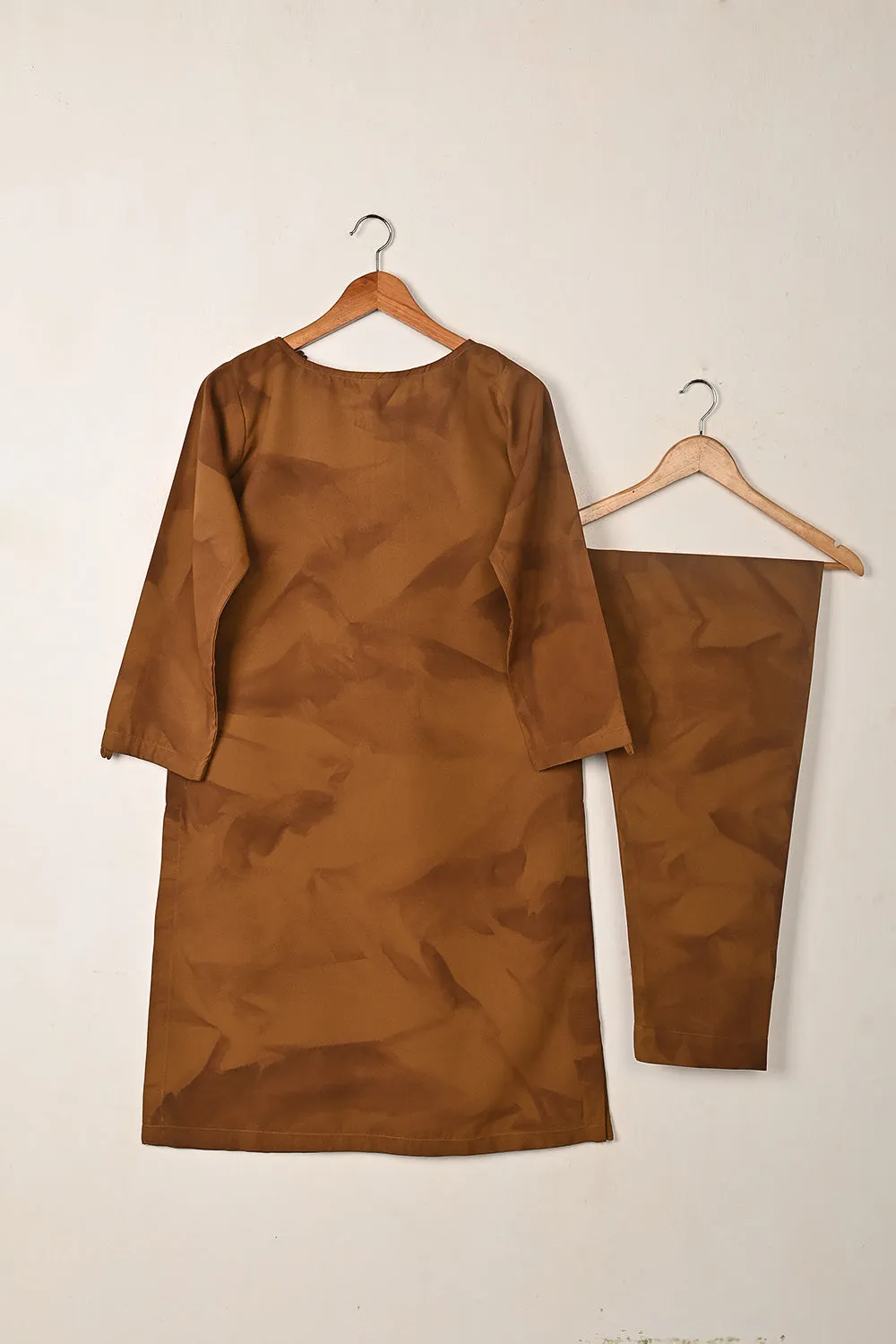 STP-288A-Brown - 2Pc Ready to Wear Spray Contoured Co-Ord Set