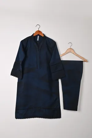 STP-299B-Navy Blue - 2Pc Ready to Wear Spray Contoured Co-Ord Set