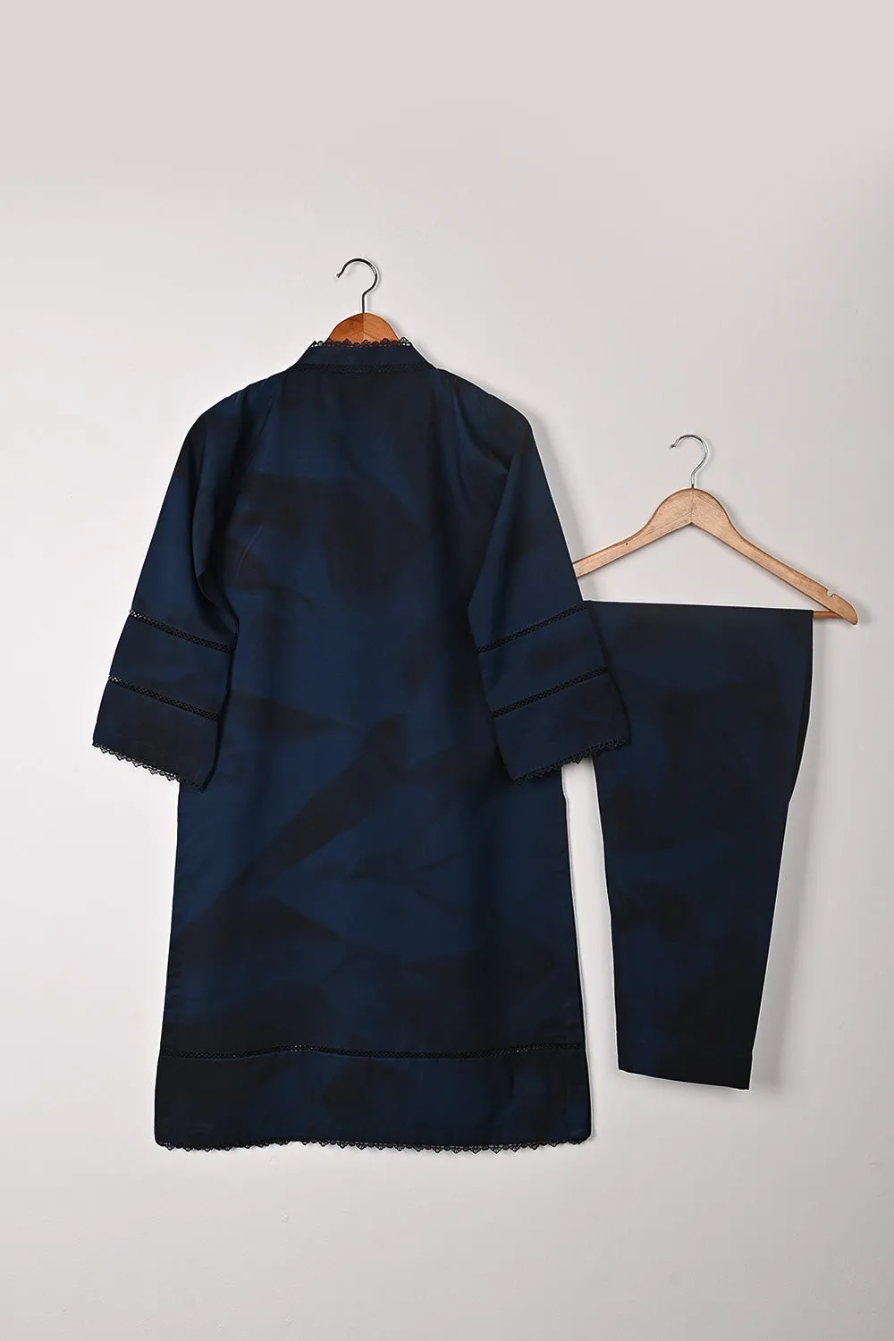 STP-299B-Navy Blue - 2Pc Ready to Wear Spray Contoured Co-Ord Set