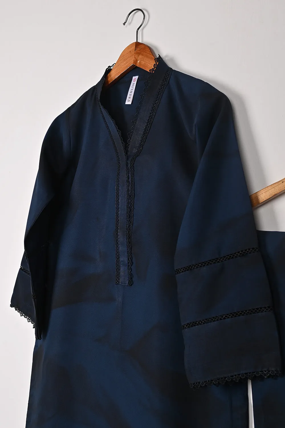 STP-299B-Navy Blue - 2Pc Ready to Wear Spray Contoured Co-Ord Set