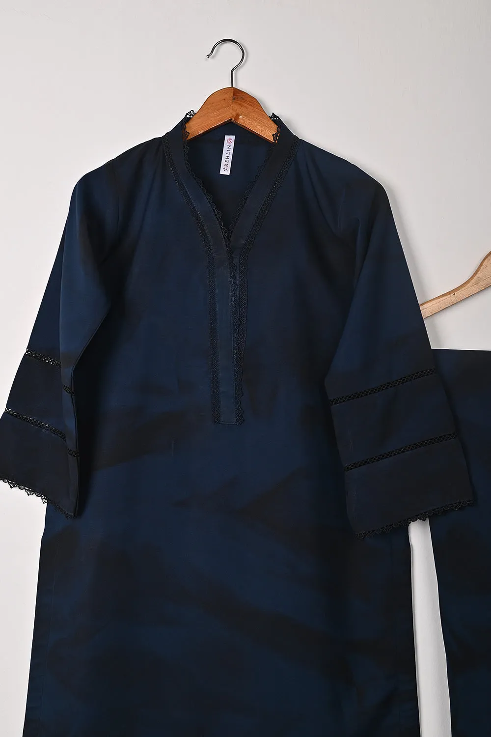 STP-299B-Navy Blue - 2Pc Ready to Wear Spray Contoured Co-Ord Set