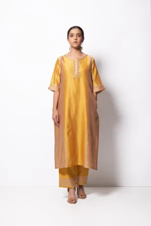 Straight Cut Kurta Full Set - Kurta, Stole, Pants, With Slip