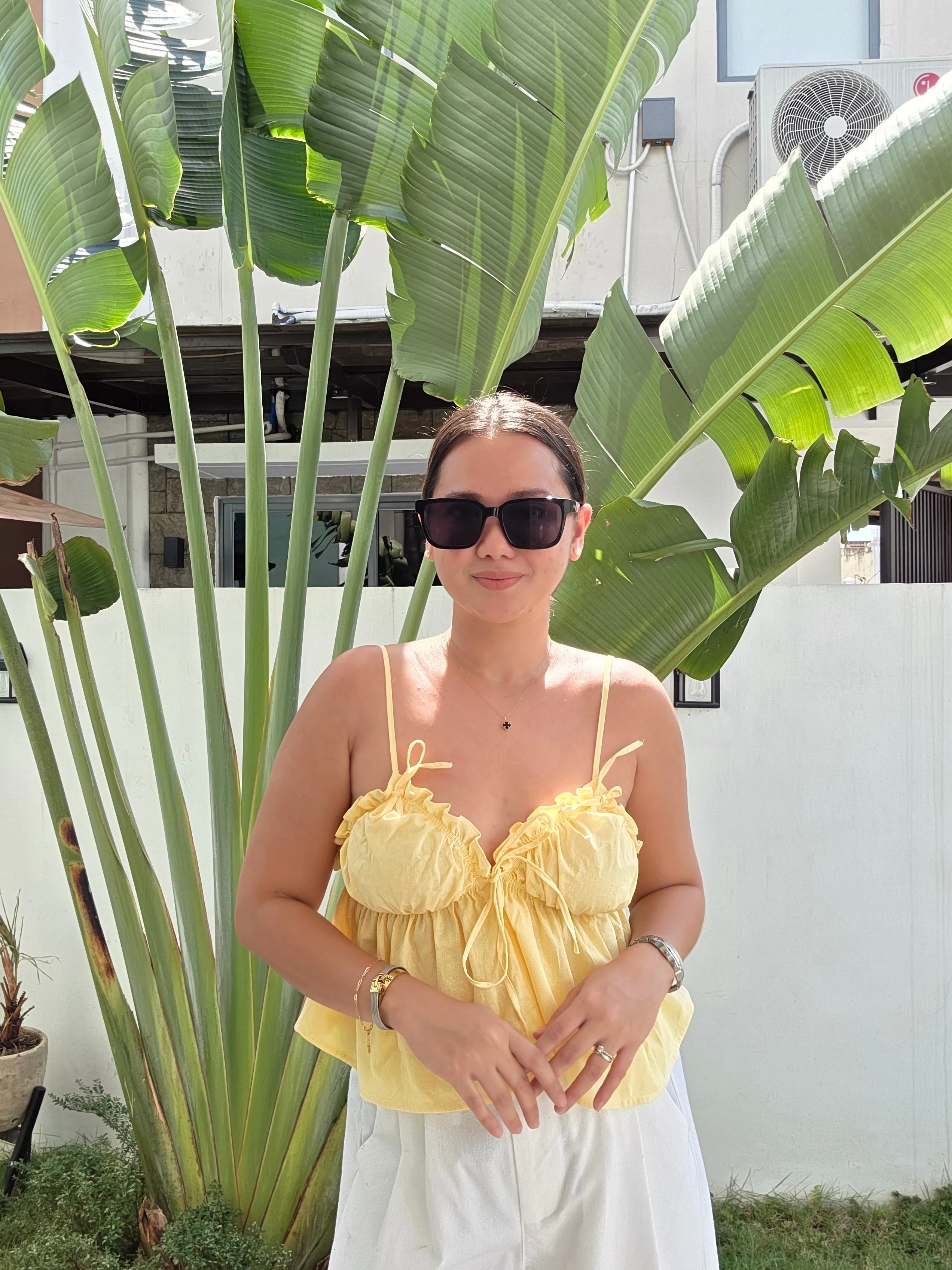 Strappy Ruched Ribbon Top