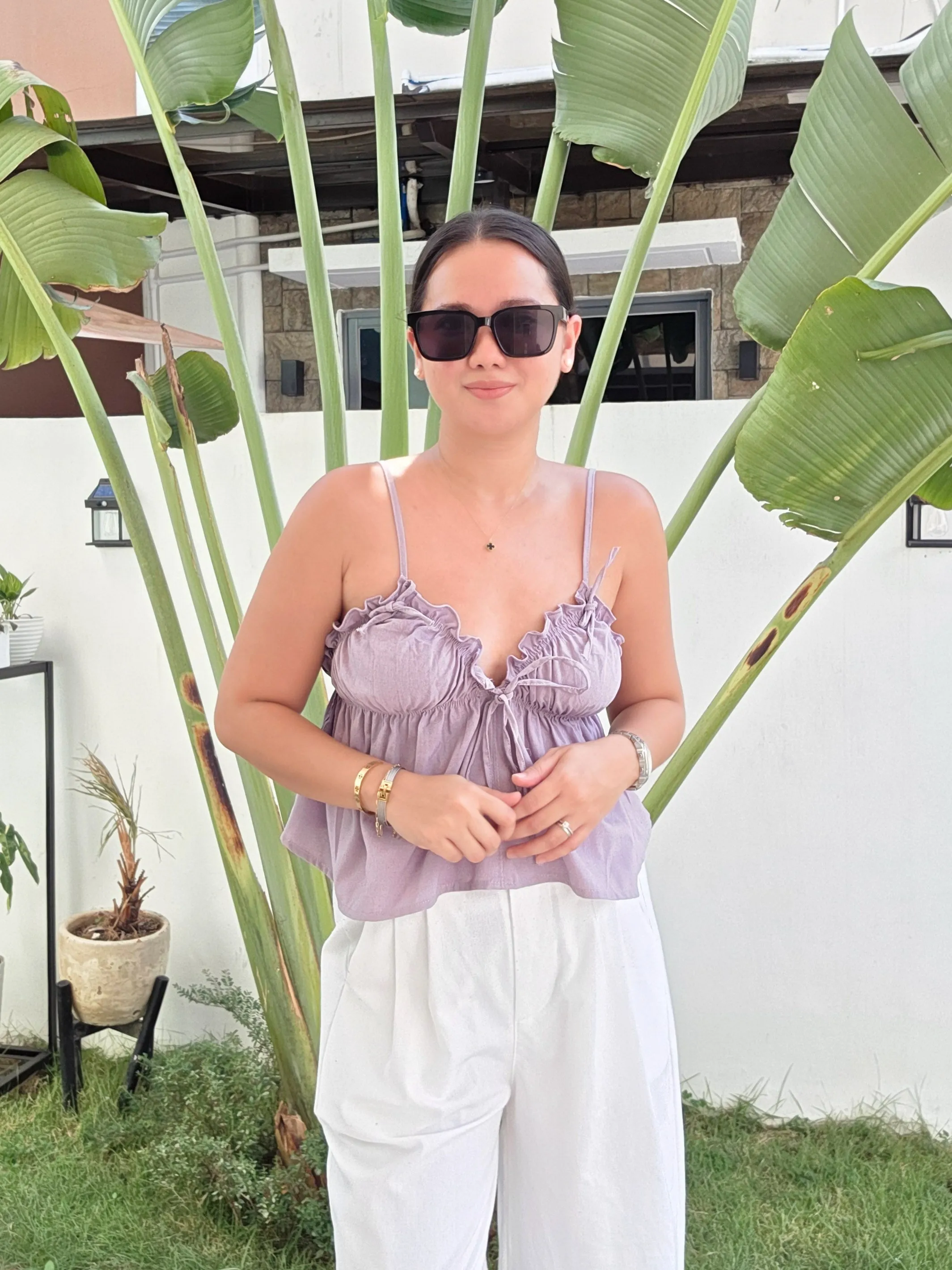 Strappy Ruched Ribbon Top