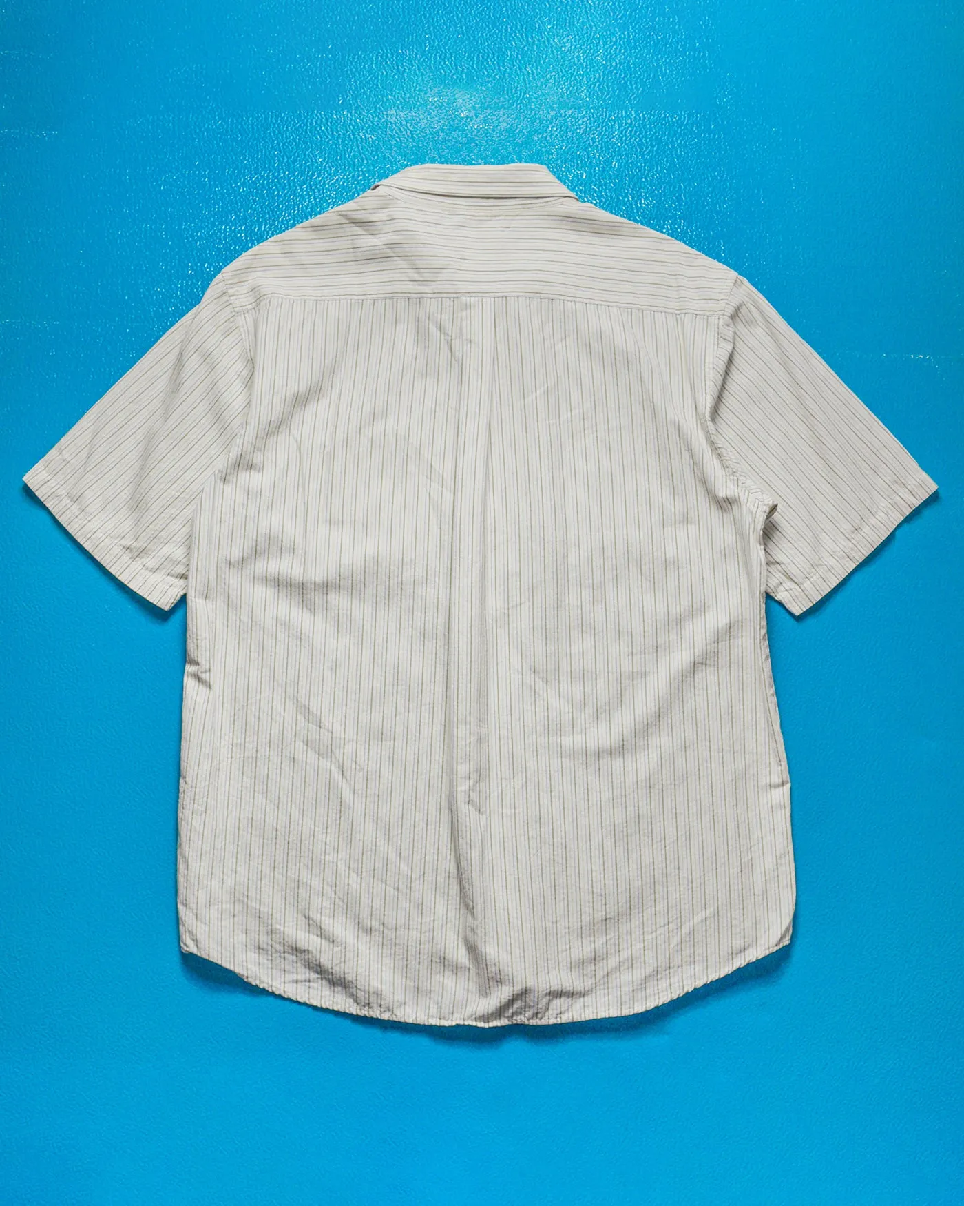 Striped Flowers White / Baby Yellow Shirt (L)