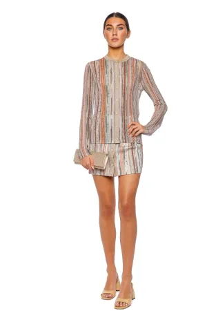Striped Lurex Knit Mini Skirt