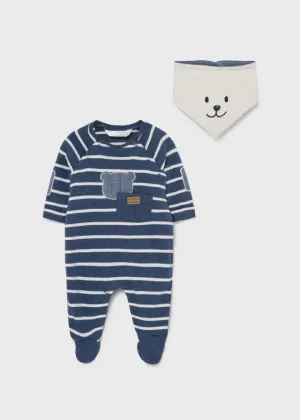 Striped Onesie with Bib 2.684