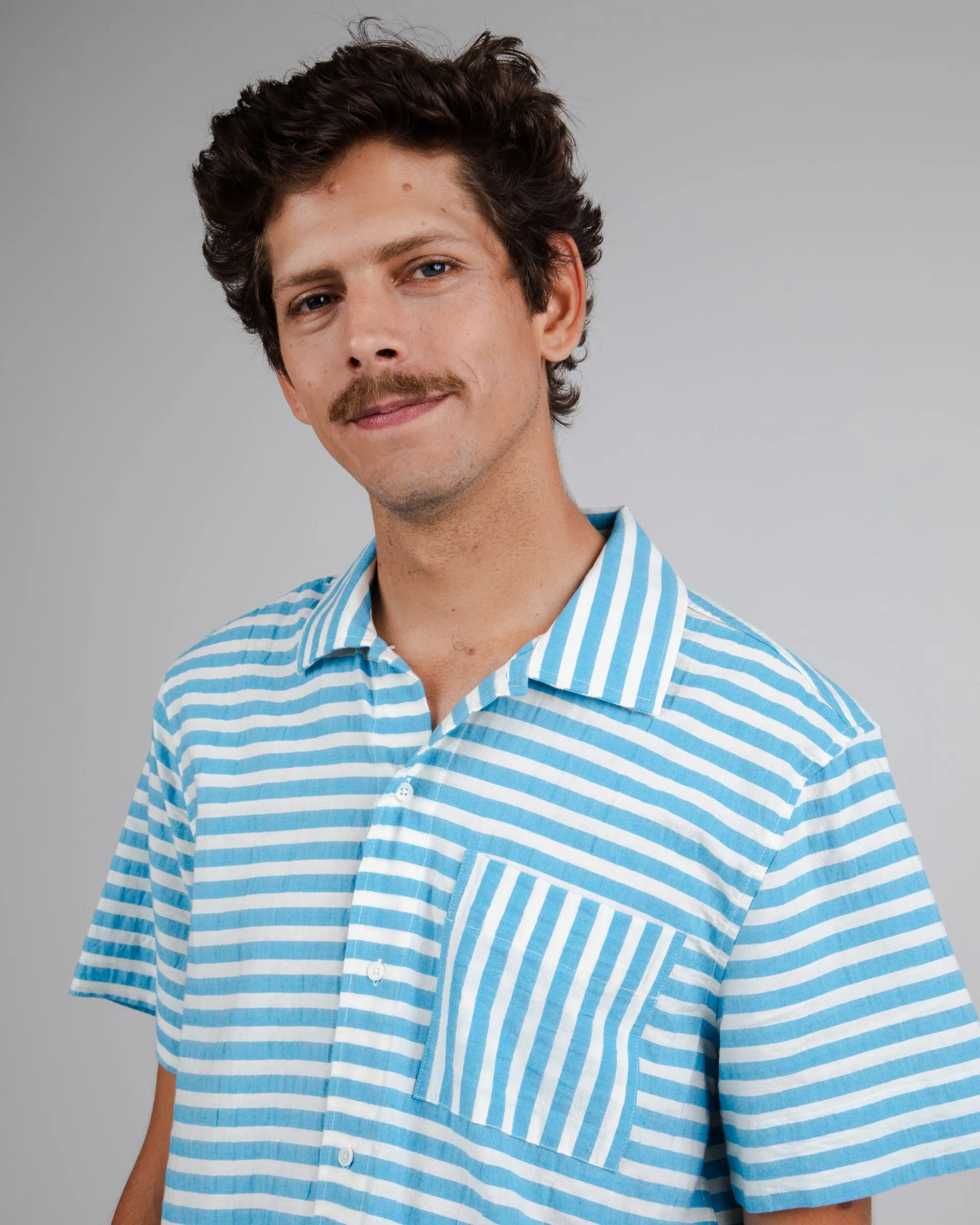 Stripes Short Sleeve Shirt Blue