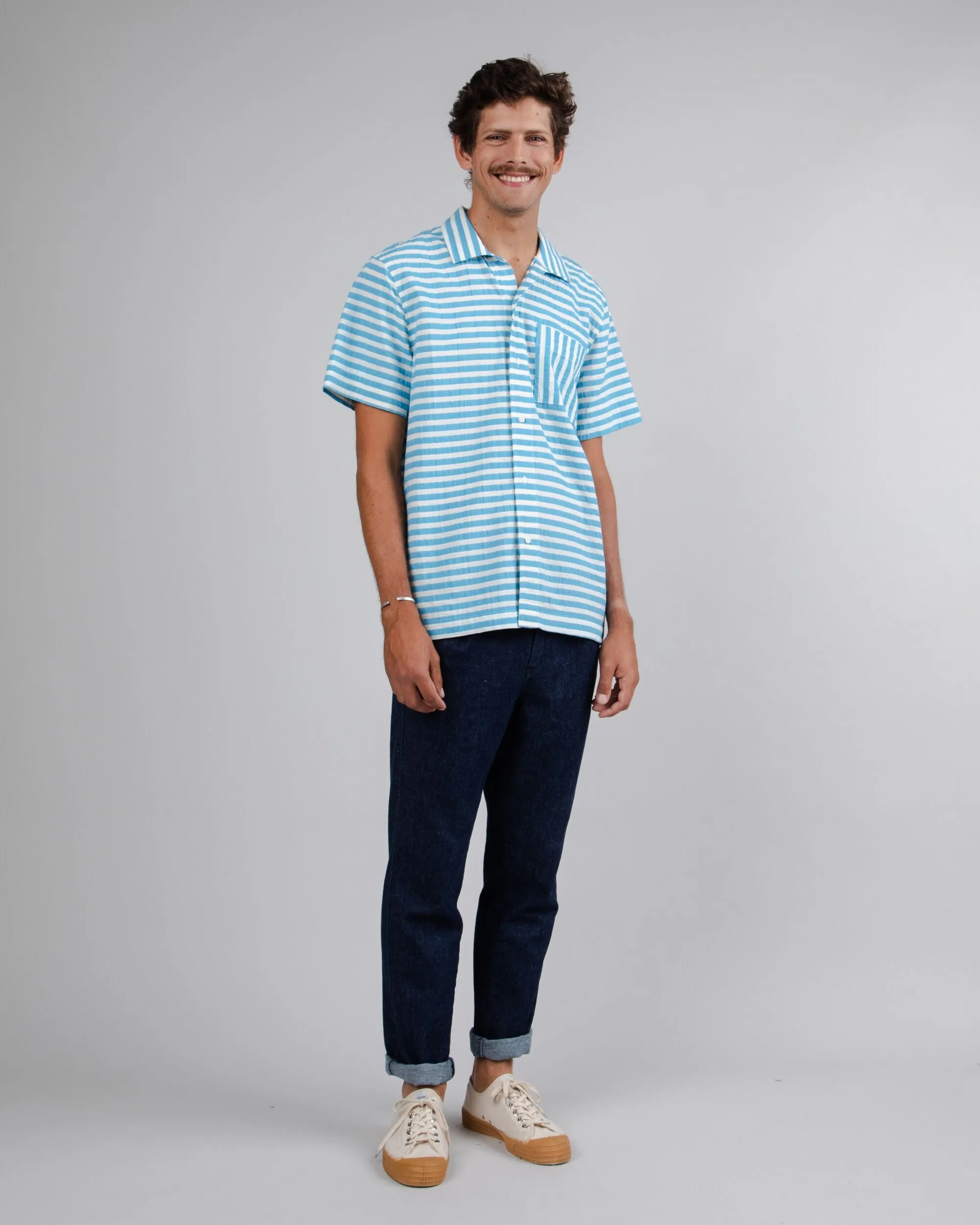 Stripes Short Sleeve Shirt Blue