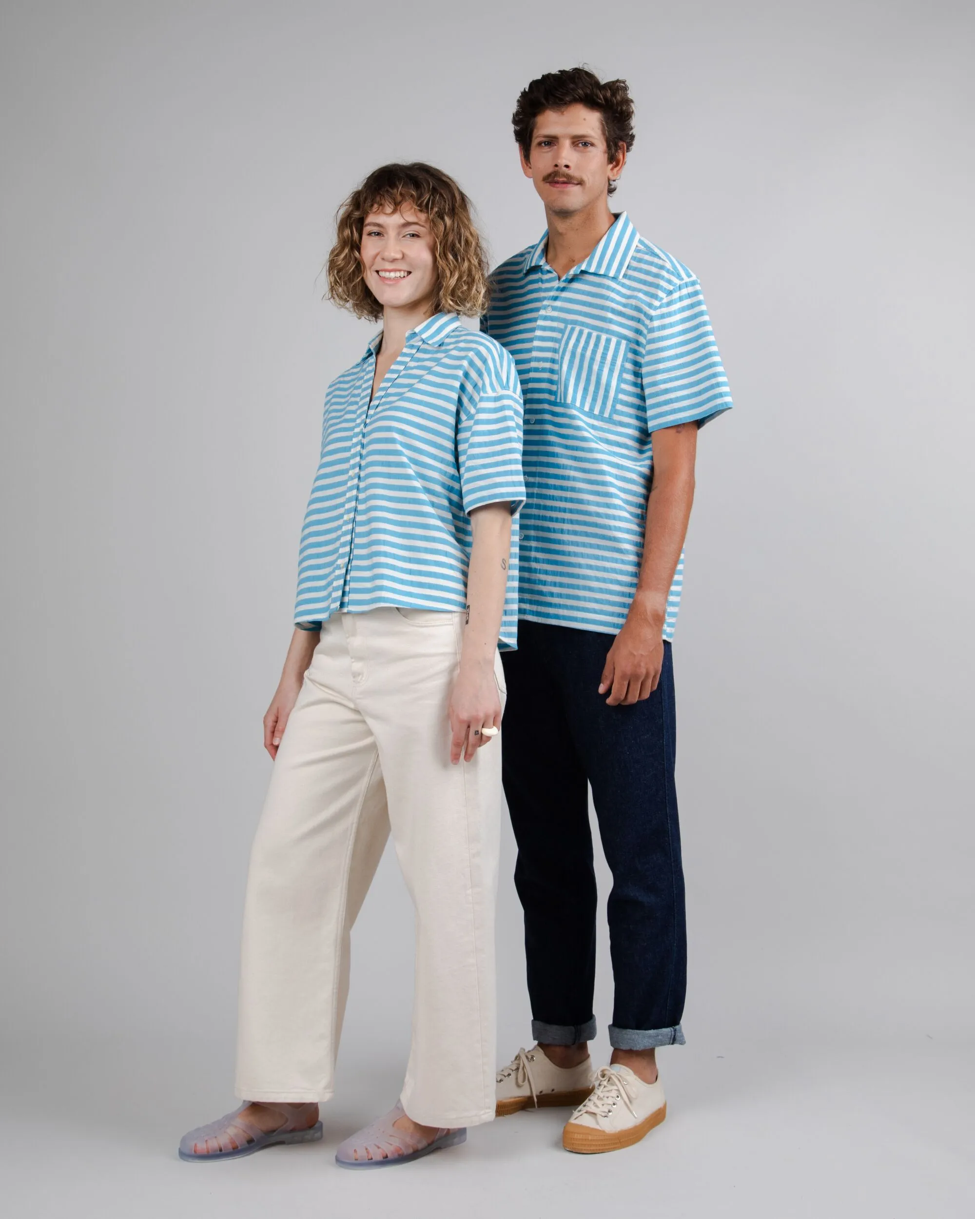 Stripes Short Sleeve Shirt Blue